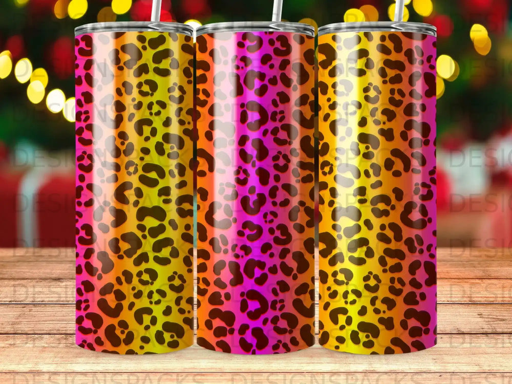 Leopard Print Gradient Rainbow Tumbler product type