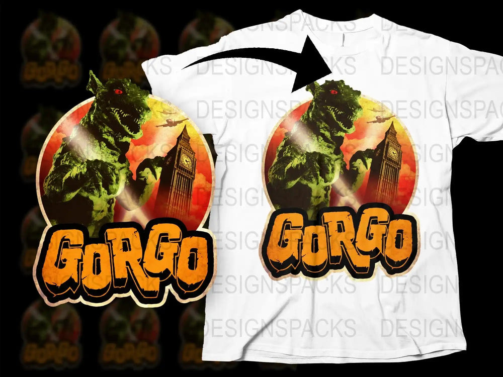 Gorgo Monster T-Shirt Classic Horror Movie Graphic Tee Retro Style Urban Streetwear Unique Apparel Full Color Design