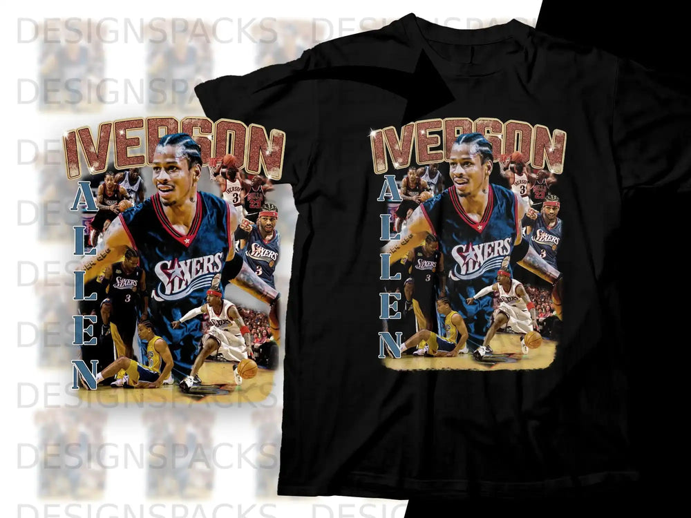 Allen Iverson Philadelphia 76ers basketball jersey graphic t-shirt.