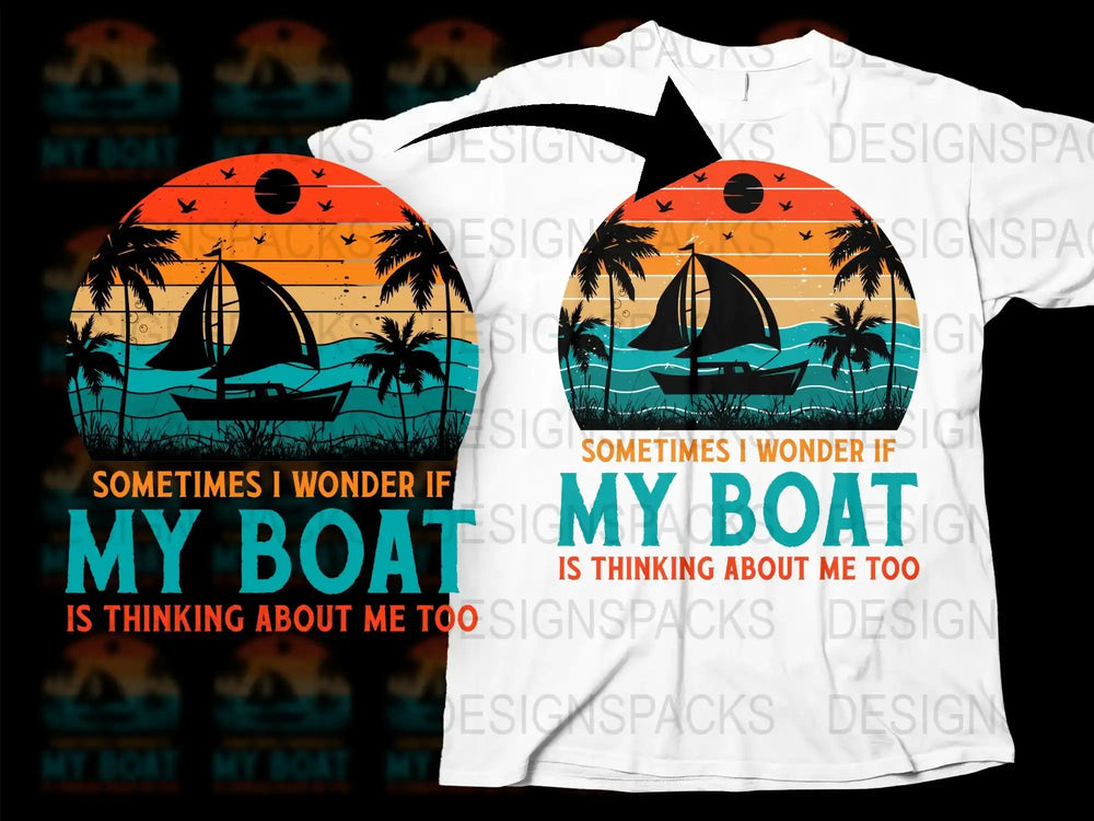 Tropical Boat Sunset Graphic T-Shirt, Funny Sailing Quote, Beach Lover Gift, Unisex Summer Tee