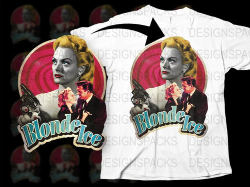 Vintage Blonde Ice Movie T-Shirt, Classic Film Noir Graphic Tee, Retro 1940s Cinema Fashion, Unisex Shirt