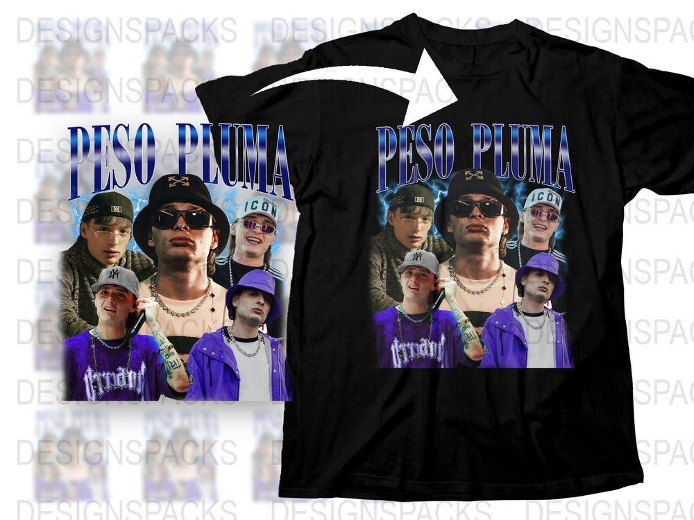 Peso Pluma Fan T-Shirt, Urban Style Hip Hop Tee, Graphic Printed Streetwear, Cool Menswear Fashion, Trendy Outfit Top