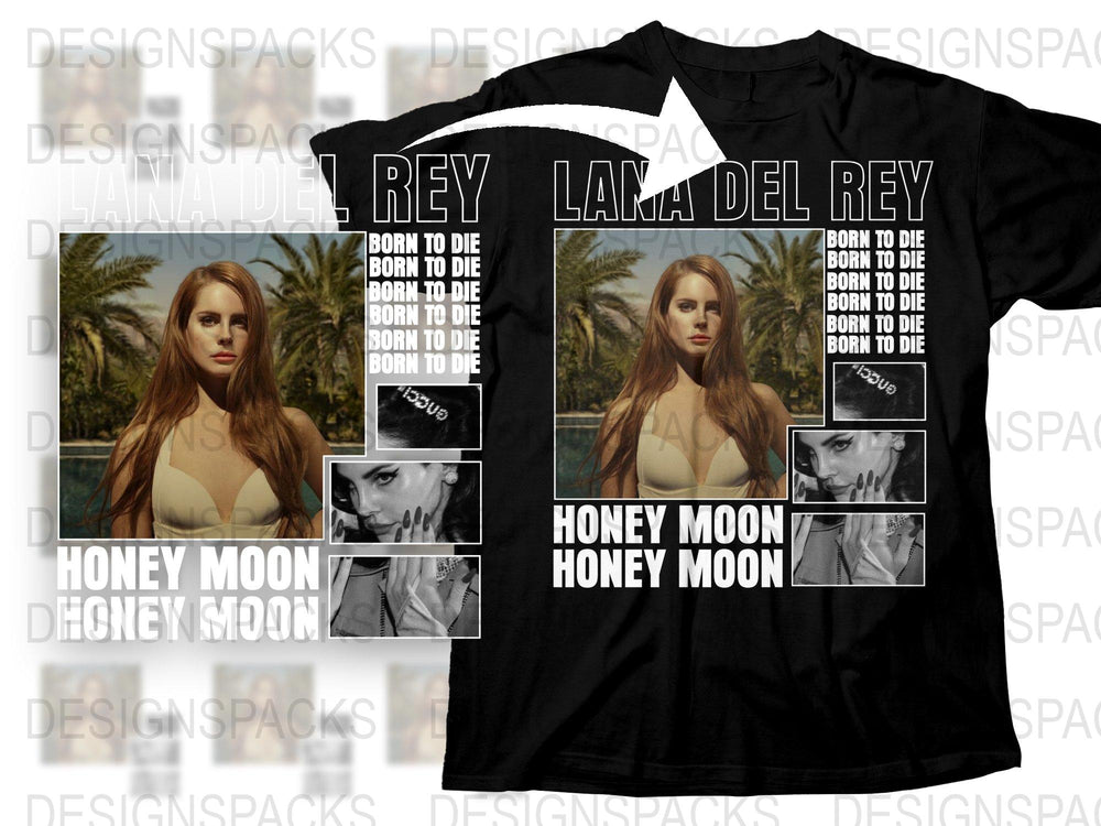 Lana Del Rey Born to Die Honeymoon Album Art Black T-Shirt, Vintage Style Graphic Tee, Music Fan Gift