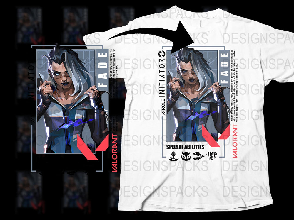 Graphic Anime Character T-Shirt, Cool Urban Style Tee, Fade Text Design, Unisex Fashion Shirt