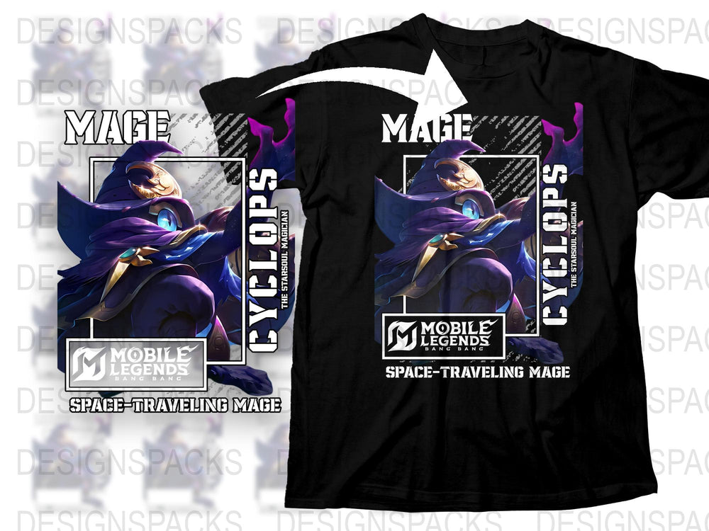 Cyclops Space Traveling Mage Mobile Legends T-Shirt, Gamer Tee, Graphic Black Shirt, Unisex Apparel