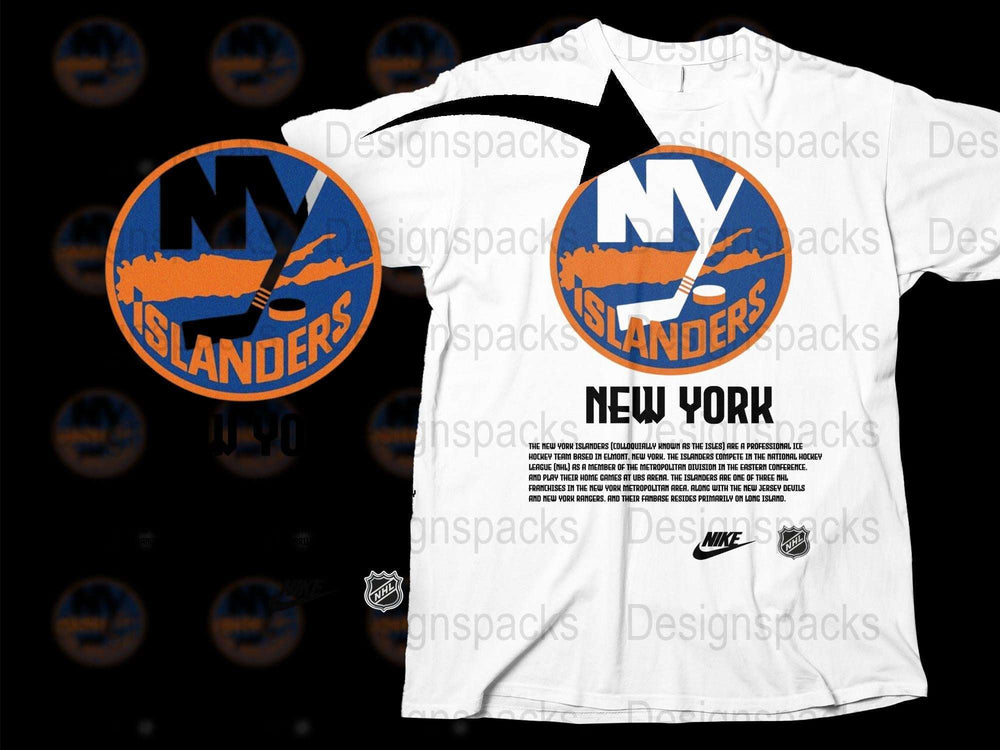 New York Islanders T-Shirt, Vintage Logo Tee, NHL Hockey Apparel, Men's Sports Fashion, Collectible Clothing, White Graphic Shirt