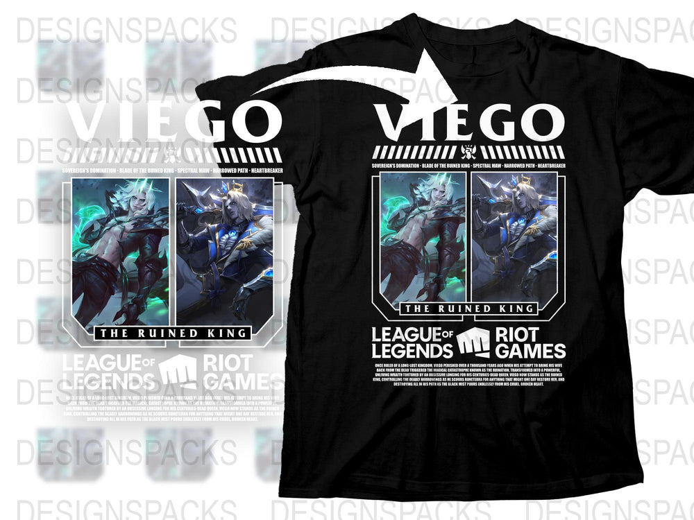 League of Legends Viego T-Shirt, The Ruined King, Riot Games Graphic Tee, Gamer Clothing, Unisex Black Shirt