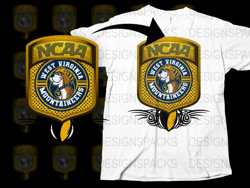 NCAA West Virginia Mountaineers Logo T-Shirt, College Sports Fan Apparel, Unisex White Tee
