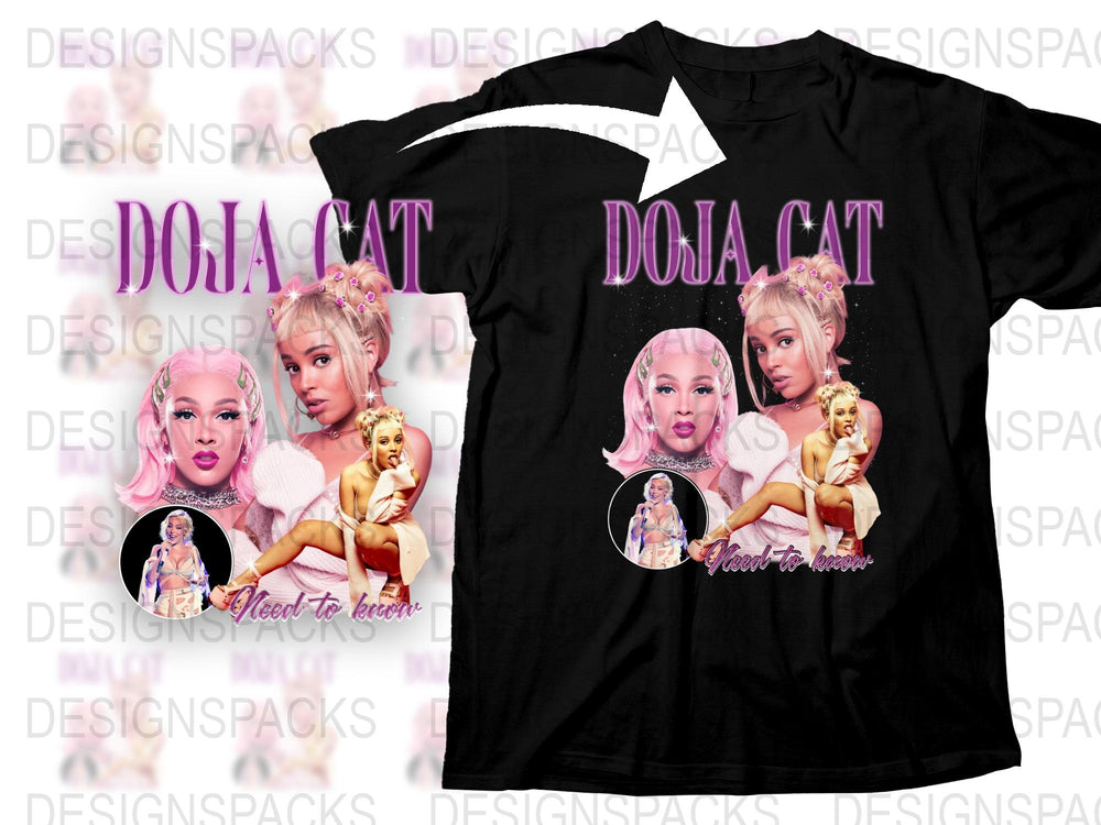 Doja Cat Graphic T-Shirt, Meet the Queen Design, Trendy Pop Music Fan Merch, Stylish Black Tee