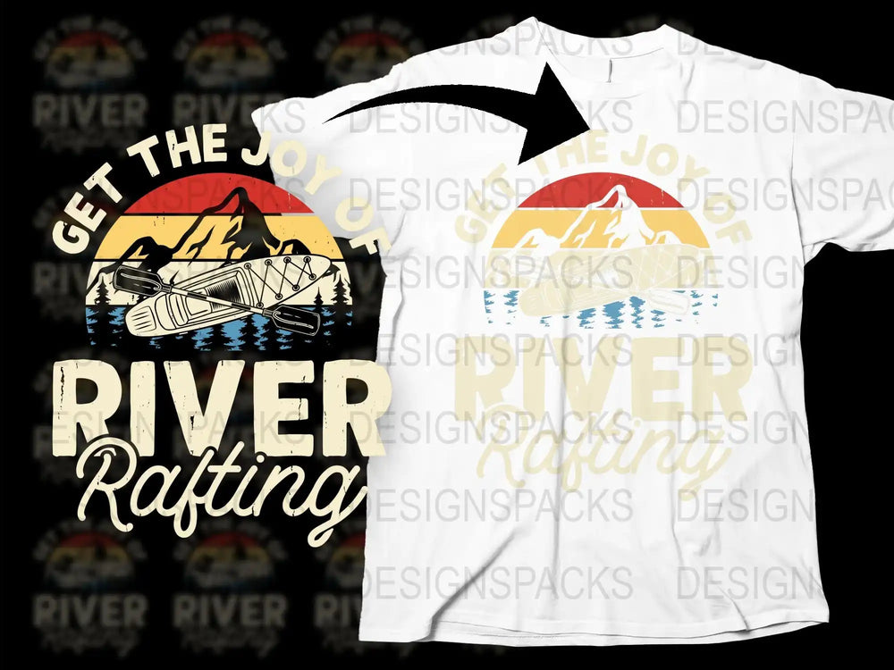 Joy of River Rafting Graphic T-Shirt, Outdoor Adventure, White Tee, Unisex, Summer Water Sport Design
