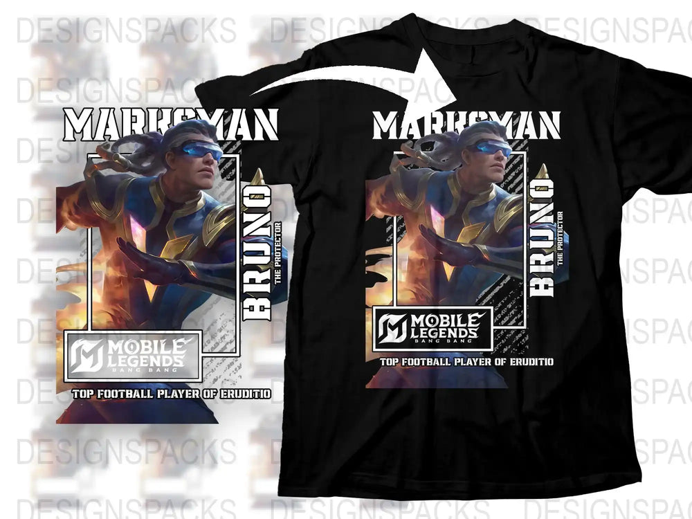 Mobile Legends Bruno T-Shirt, Top Football Player Design, Gamer Apparel, E-Sports Fan Gift