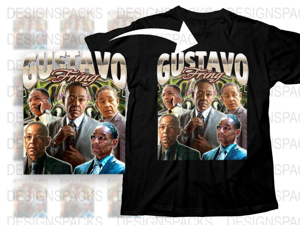Gustavo Fring Breaking Bad Inspired Graphic T-Shirt, TV Show Character Tee, Fan Art, Cool Black Shirt