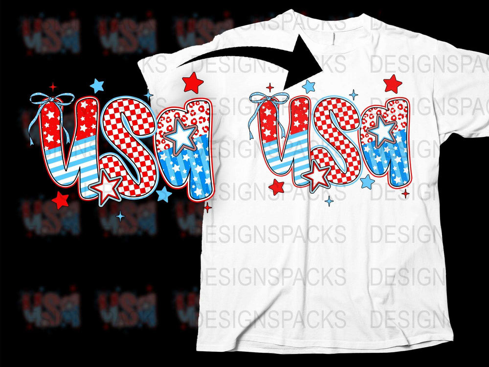 Patriotic USA T-Shirt with Stars and Stripes Design, Unisex 4th of July Tee