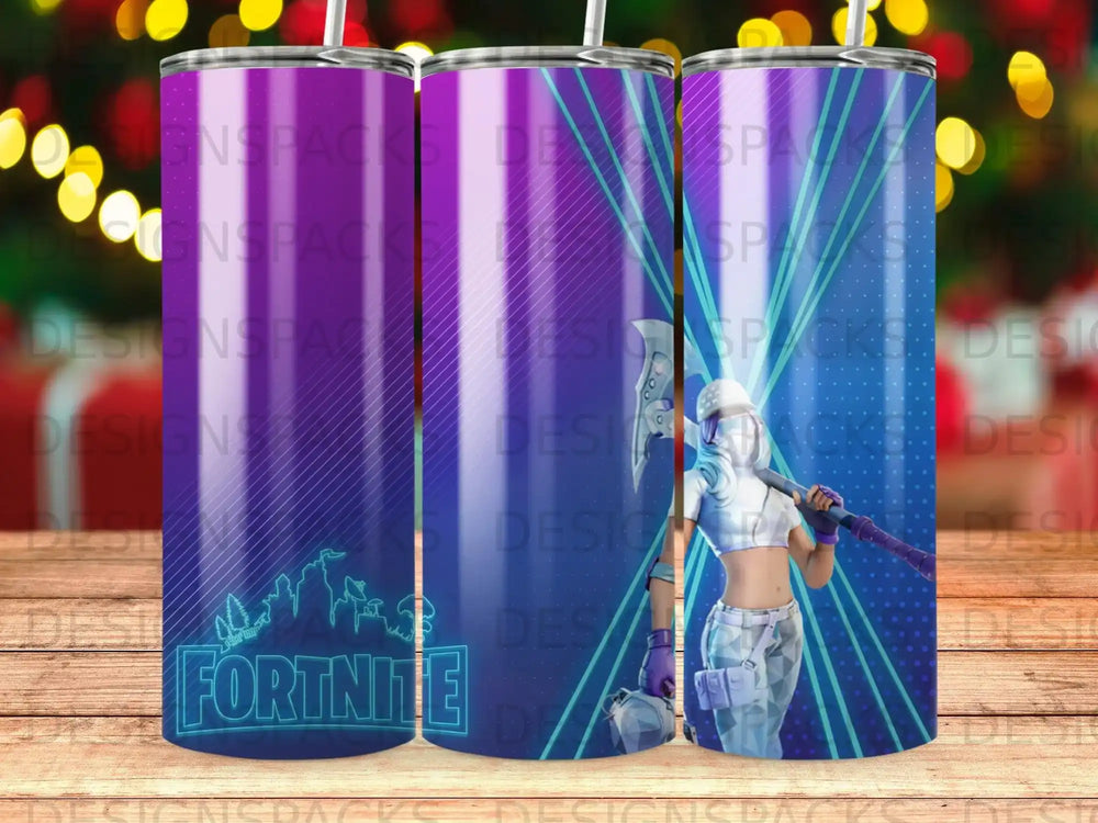 Fortnite Character Purple Blue Gaming Tumbler product type
