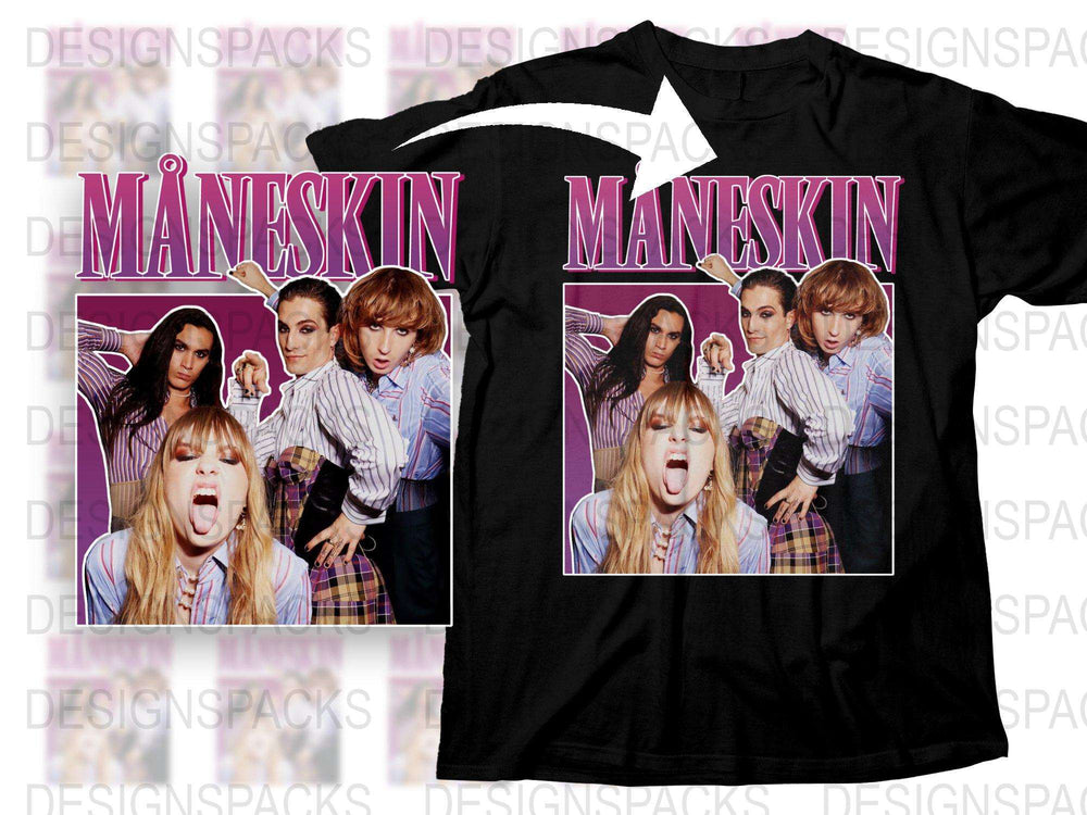 Måneskin Band T-Shirt, Italian Rock Music Tee, Unisex Graphic Shirt, Pop Culture Apparel, Fan Gift Idea