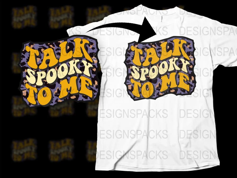 'Talk Spooky to Me' Halloween T-Shirt, Funny Graphic Tee, Casual Fall Fashion, Unisex Adult Sizes