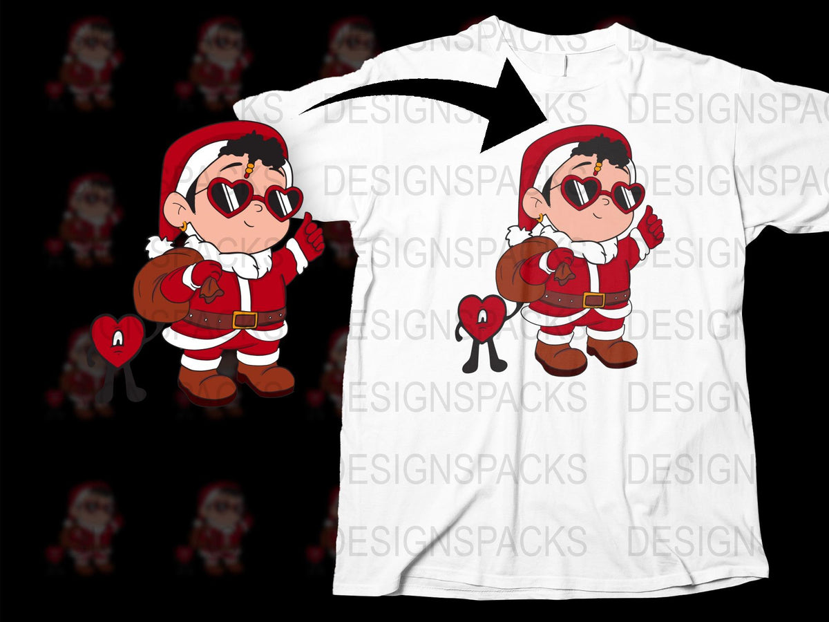 Cute Santa Mario Inspired T-Shirt, Christmas Gamer Tee, Holiday Gift for Video Game Fans, Unisex Adult Clothing
