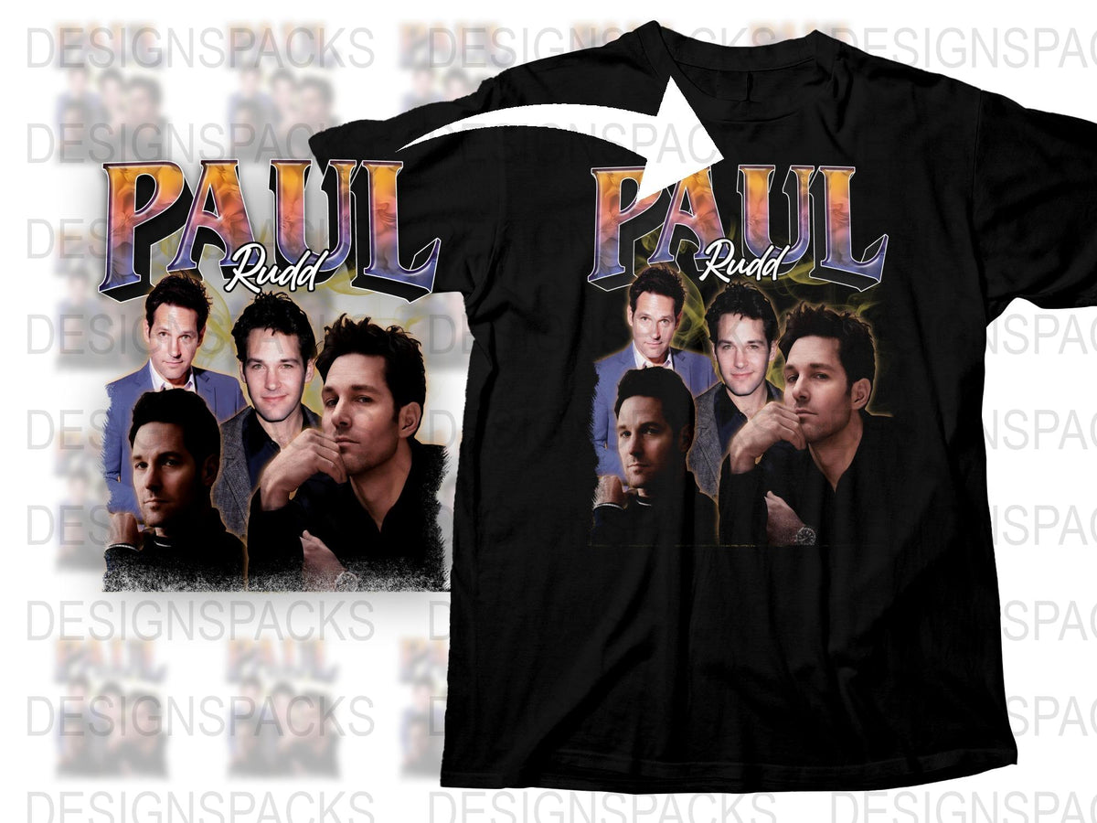 Paul Rudd Collage T-Shirt, Classic Film Actor Fan Tee, Multiple Poses, Gift Idea