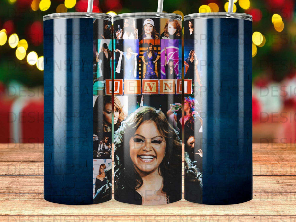 Tumbler featuring a collage of photos of Jenni Rivera.