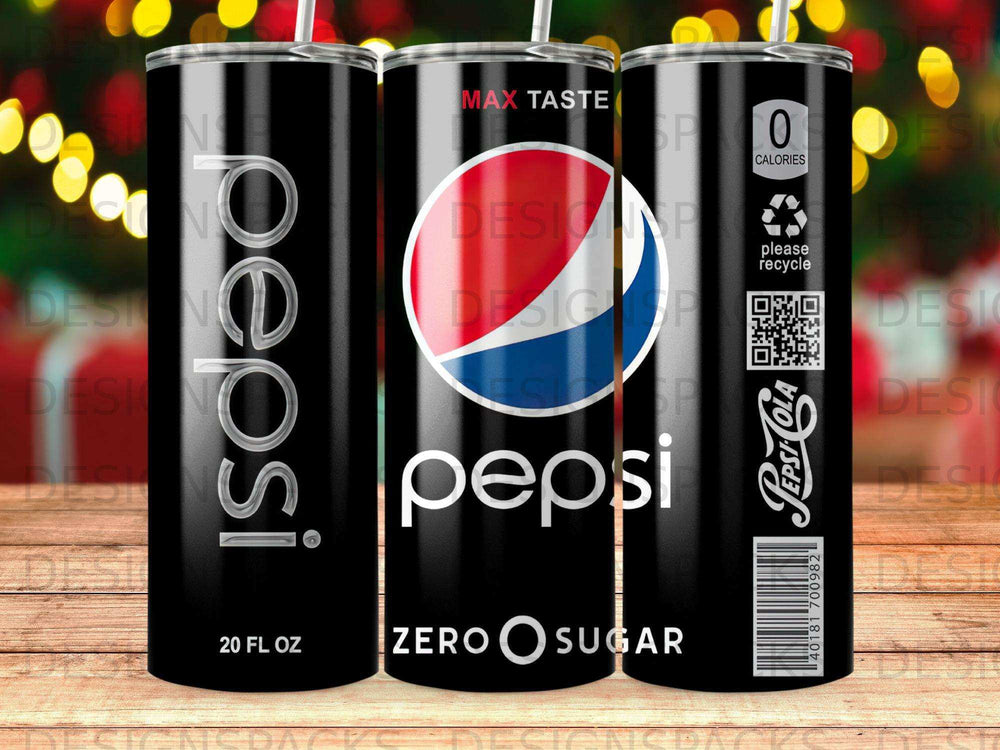 Pepsi Zero Sugar 20 fl oz tumbler with Pepsi logo and Max Taste.