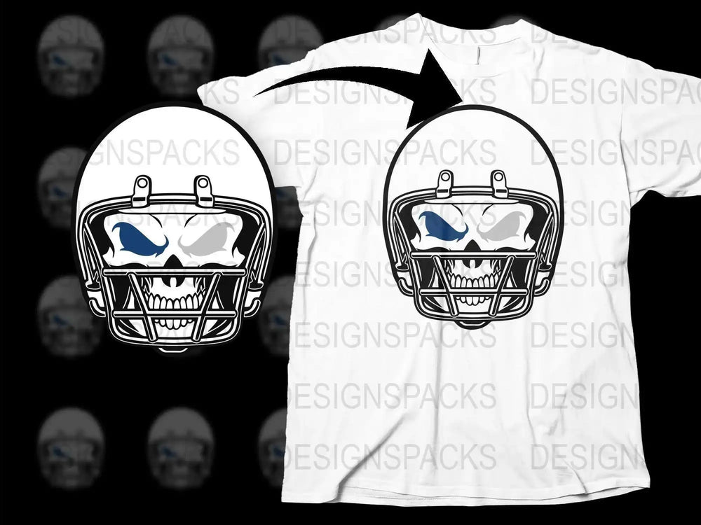 Angry Shark Helmet Graphic T-Shirt, Cool Football Shark Design, Men's White Tee, Casual Wear
