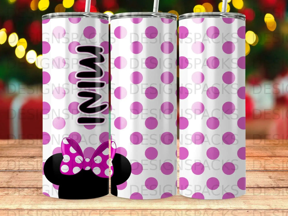 Mimi Pink Polka Dot Tumbler Minnie Mouse Bow product type