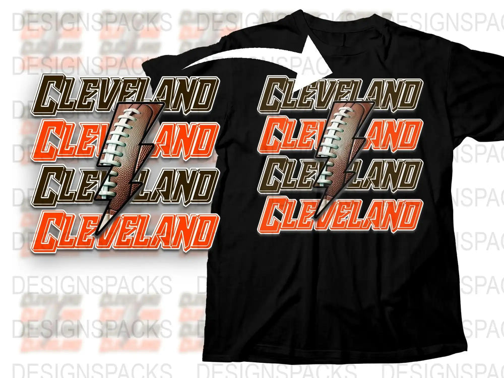 Cleveland Football T-Shirt, Sports Fan Apparel, Tailgate Party Wear, Adult Sizes, Gift Idea