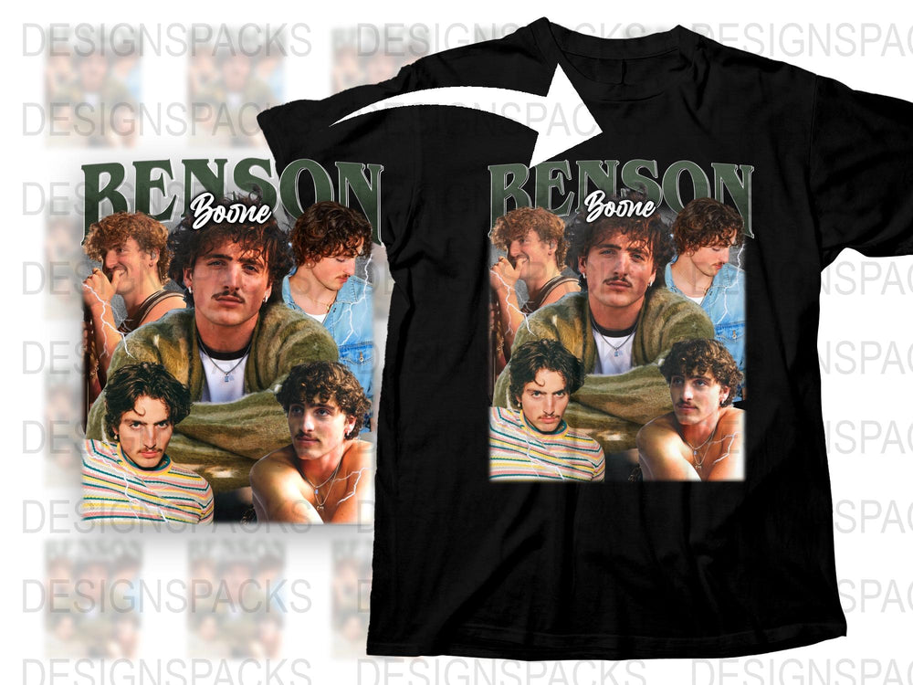 Vintage Inspired Benson Boone Graphic T-Shirt, Retro Music Artist Tee, Black Casual Apparel, Unisex Fashion Top