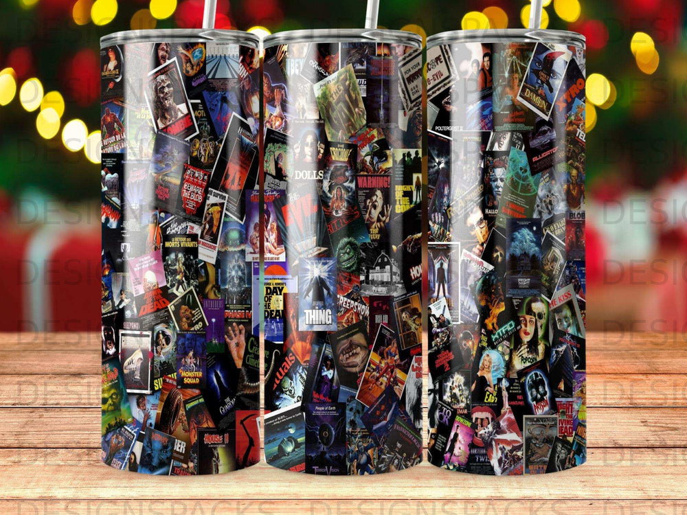 Retro Horror Film Poster Collage Pattern product type