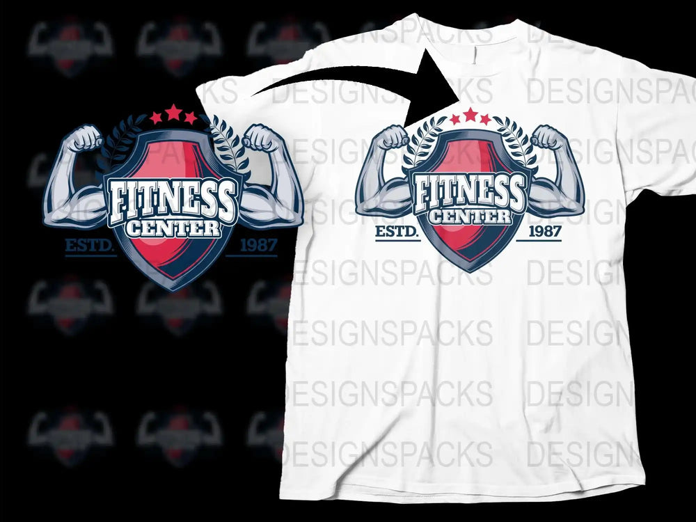 Fitness Center T-Shirt, Vintage 1987 Logo, Gym Workout Tee, Men's Women's Unisex Design, Athletic Apparel