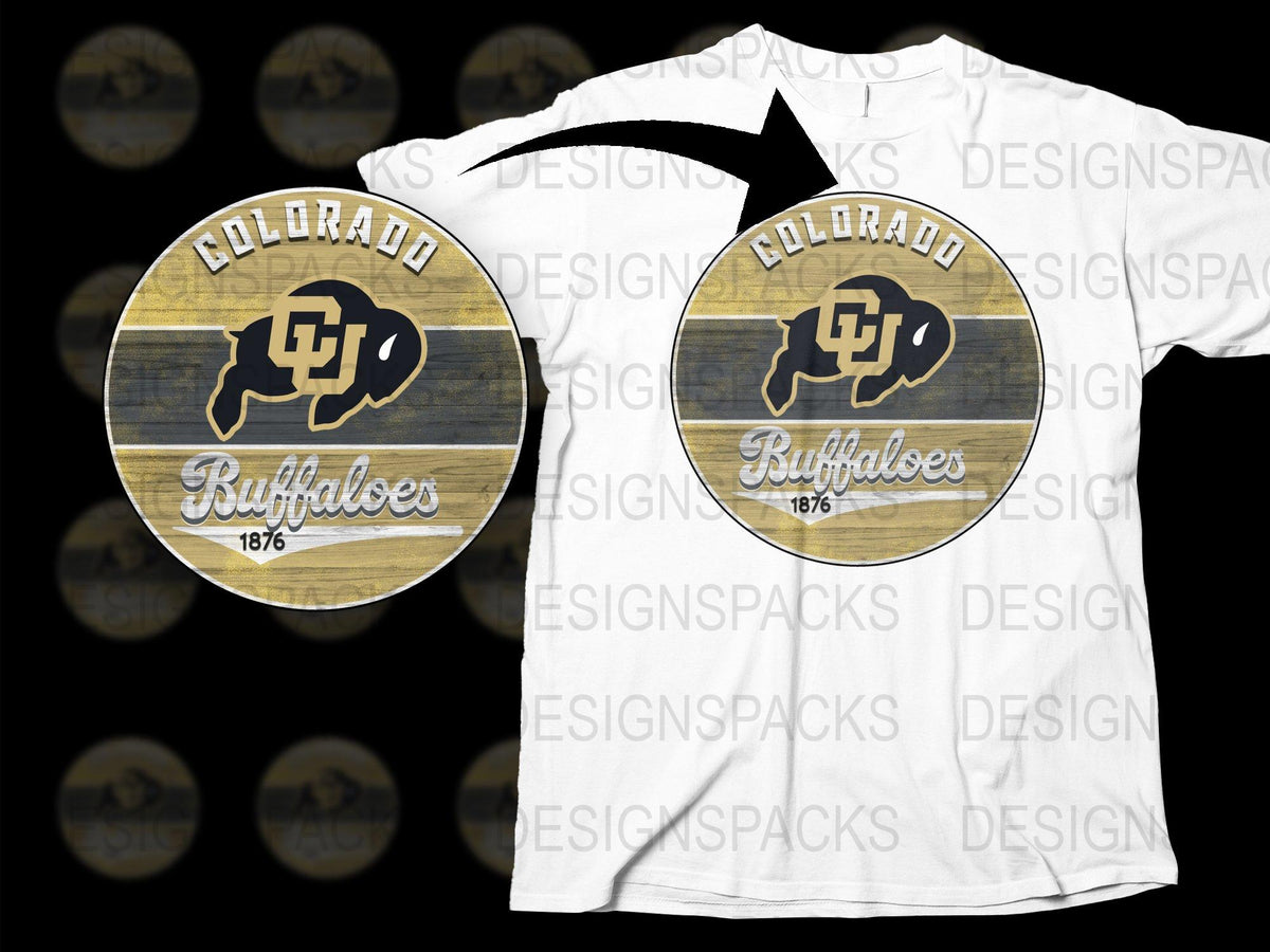 Colorado Buffaloes T-Shirt, Vintage Wooden Design, College Sports Apparel, Unisex Tee