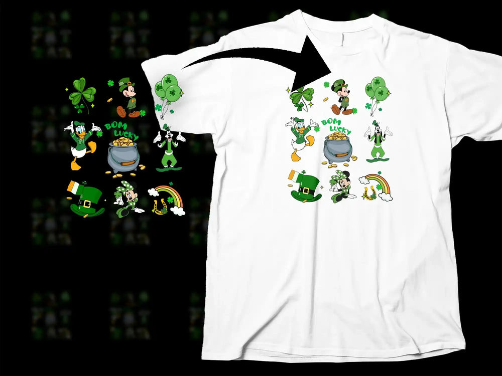 Mickey Minnie Donald Goofy Shamrocks Pot Gold BOM LUCKY product type