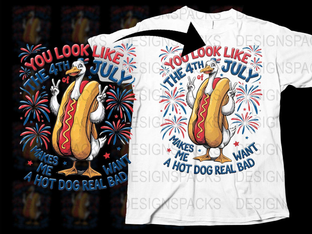 Funny 4th of July Hot Dog T-Shirt, Patriotic Summer BBQ Party Tee, Unisex Graphic Shirt for Independence Day Festivities