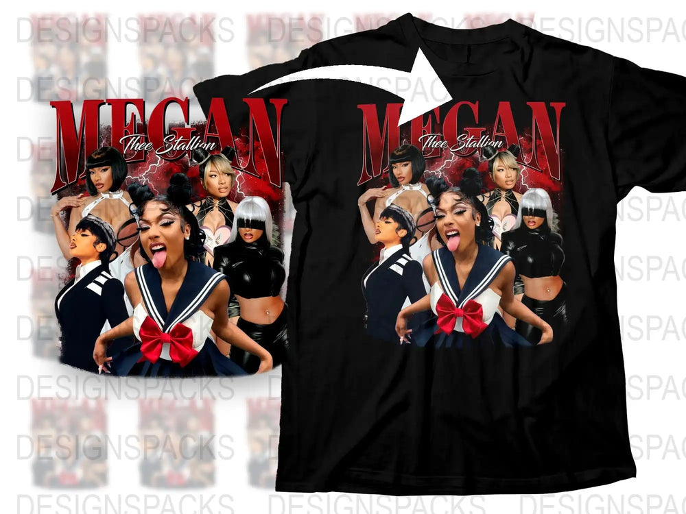 Megan Thee Stallion Graphic T-Shirt, Hip Hop Music Tee, Pop Culture Apparel, Black Cotton Shirt, Fan Gift Idea