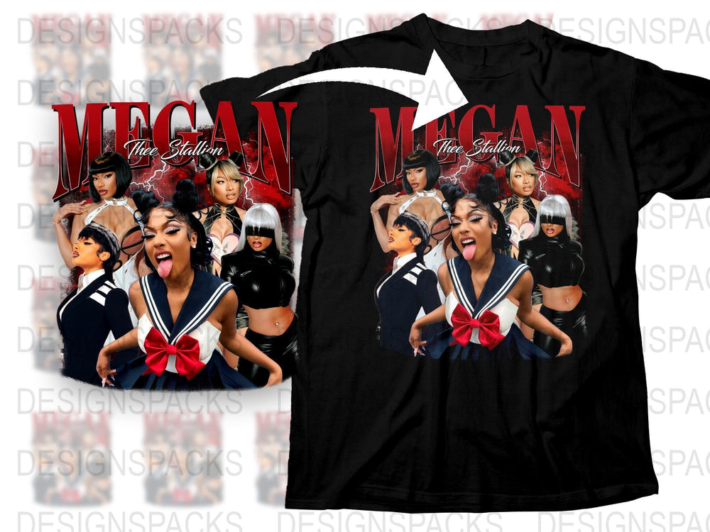 Megan Thee Stallion Graphic T-Shirt, Hip Hop Music Tee, Pop Culture Apparel, Black Cotton Shirt, Fan Gift Idea