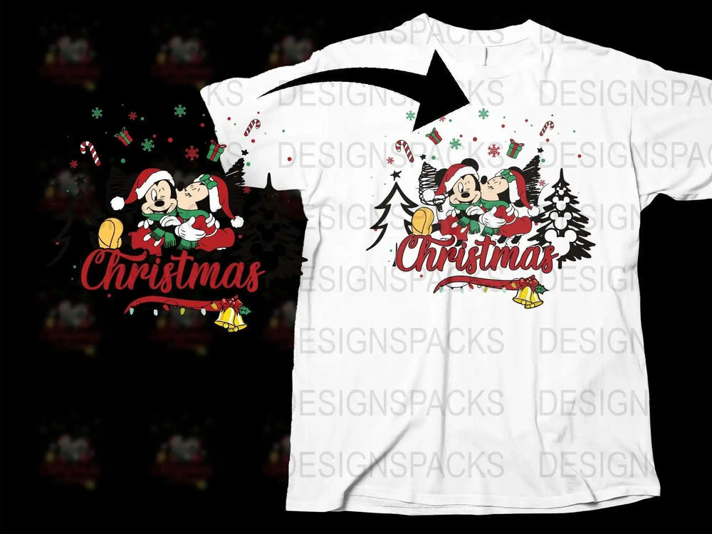 Festive Christmas T-Shirt, Cute Penguins Graphic, Holiday Family Matching Tees, Xmas Tree and Snow Design, Unisex Kids and Adult Sizes