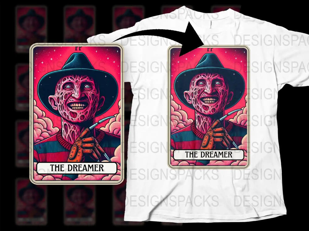 The Dreamer Graphic T-Shirt, Vintage Style Horror Art Tee, Unique Bold Print Design, Men's and Women's Sizes Available