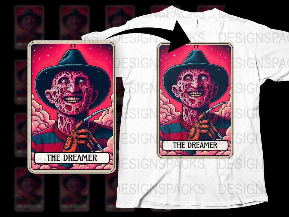 The Dreamer Graphic T-Shirt, Vintage Style Horror Art Tee, Unique Bold Print Design, Men's and Women's Sizes Available