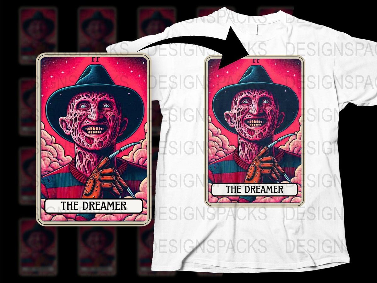 The Dreamer Graphic T-Shirt, Vintage Style Horror Art Tee, Unique Bold Print Design, Men's and Women's Sizes Available