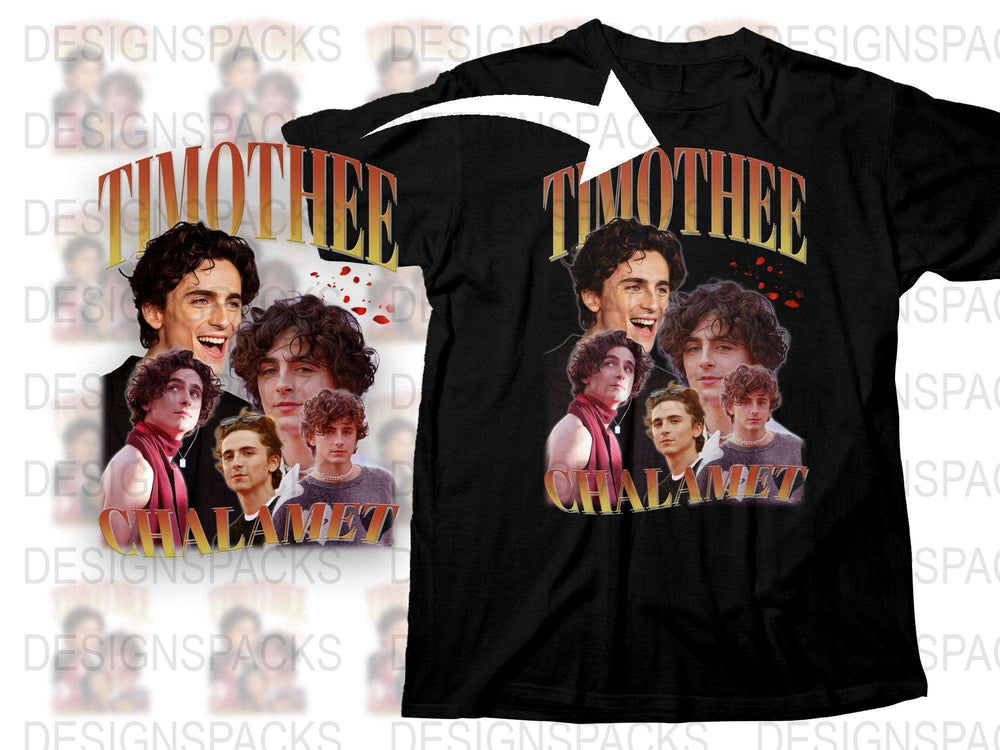 Timothee Chalamet Fan T-Shirt, Vintage Style Graphic Tee, Actor Photo Collage Shirt