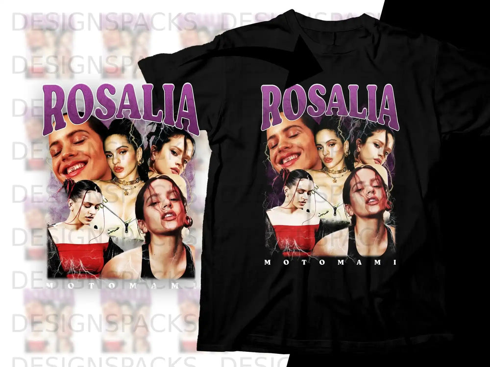 Rosalia "Motomami" t-shirt with multiple photos of the artist.