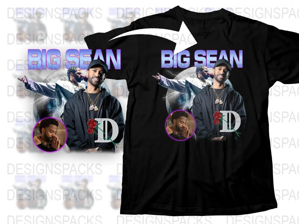 Big Sean Graphic T-Shirt, Men's Black Tee, Hip Hop Artist, Music Fan Apparel, Casual Streetwear Style, Unique Gift Idea for Him