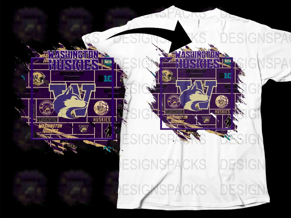 Washington Huskies T-Shirt College Football Fan Gear Purple Gold Sports Apparel Unisex Graphic Tee