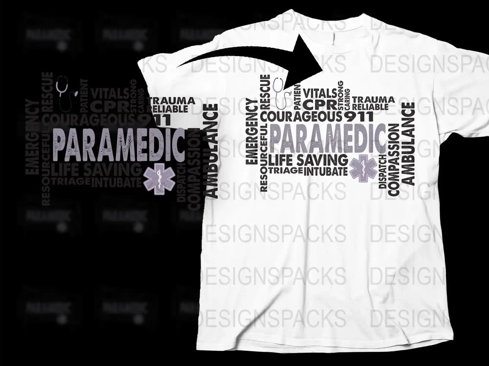 Paramedic T-Shirt Life Saving Service Graphic Tee Emergency Rescue Apparel Unisex Cotton