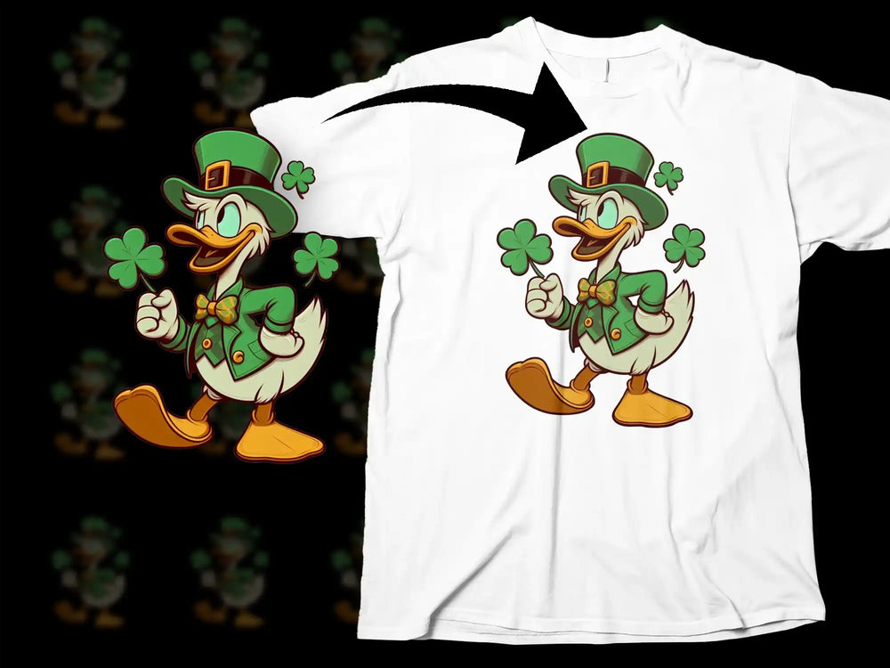 St Patricks Day Cartoon Duck Shamrock Green product type