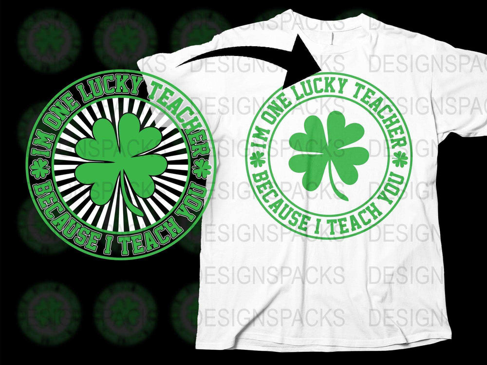 Lucky Teacher T-Shirt, St. Patrick's Day Shirt, I Love Teaching, Green Clover Graphic Tee, Gift for Educators