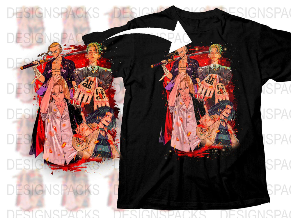 Anime Samurai T-Shirt, Colorful Graphic Tee, Japanese Art Style Shirt, Vibrant Pop Culture Apparel