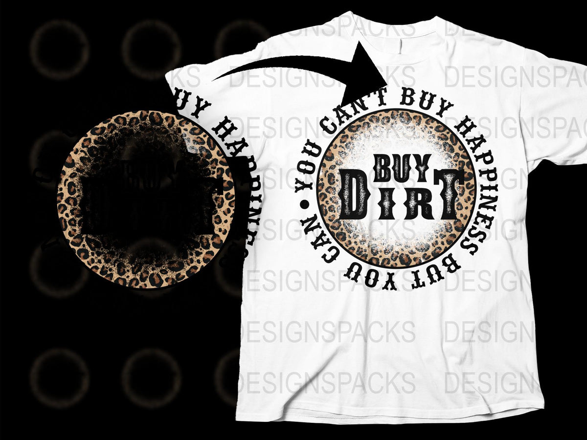 Buy Dirt Graphic T-Shirt, Country Music Lyrics Tee, Leopard Print Design, Trendy Statement Shirt for Concerts