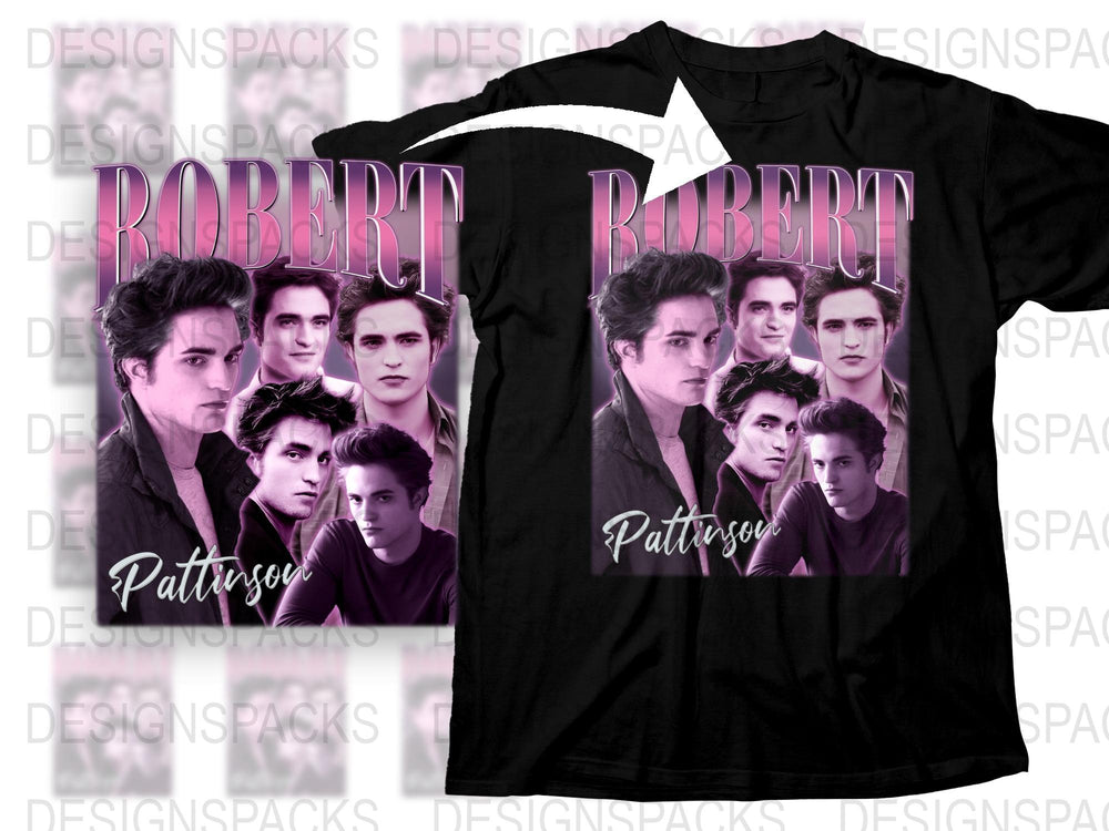 Robert Pattinson Inspired T-Shirt, Black Graphic Tee, Multiple Poses, Fan Merchandise, Unique Gift Idea