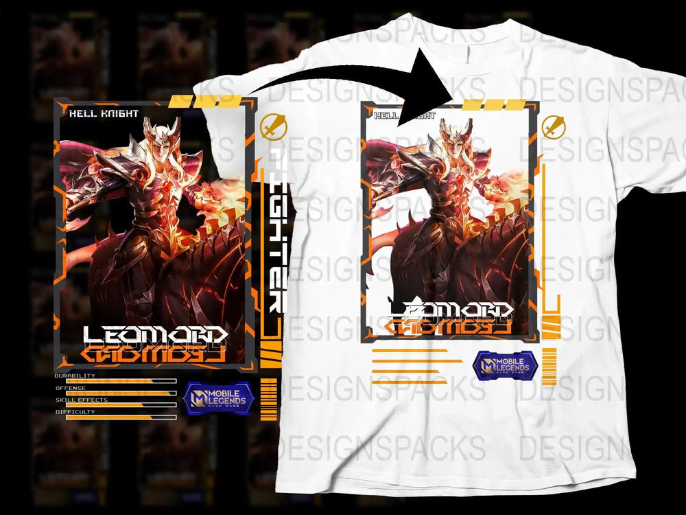 Hell Knight Legendary T-Shirt, Mobile Legends Game Merch, Graphic Tee, Fantasy Warrior Design, Unisex Fashion